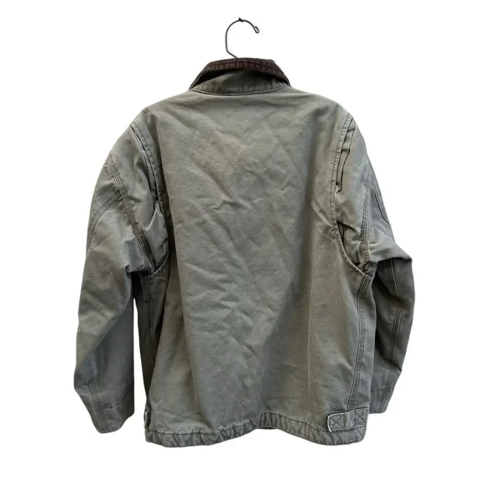 GAP Olive Canvas Corduroy Collar Chore Jacket Size Kids 7-8y